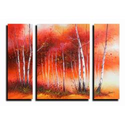 'White Birch' Oil Paint 3-piece Canvas Art Set