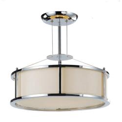 3-light Chrome Semi-flushmount Chandelier