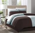 Bently Blue/ Brown 4-piece Queen Comforter Set
