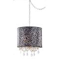 Black/ White Pattern Clear Crystal 4-light Pendant Chandelier