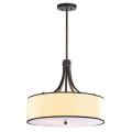 San Lucas 3-light Antique Bronze Pendant Chandelier with Beige Shade
