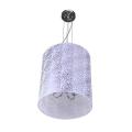 Cylinder 3-light Silvery White Shade Pendant
