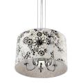 Flower on Beige Shade 5-light Chrome Chandelier
