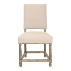 Bexley Beige Linen Nailhead Side Chairs (Set of 2)