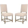 Bexley Beige Linen Nailhead Side Chairs (Set of 2)