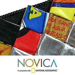 Set of 2 Recycled Metalized Wrapper 'Shine' Cosmetic Bags (Guatemala)