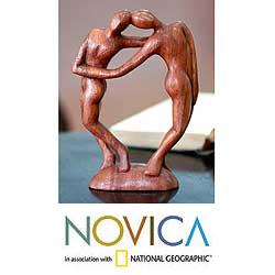 Suar Wood 'Couple in Love' Sculpture (Indonesia)