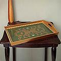 Reverse-painted Glass 'Colonial Jade' Serving Tray (Peru)