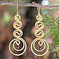24k Goldplated 'Thai Energy' Onyx Drop Earrings (Thailand)