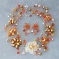 Silver Pearls and Gemstones Floral Jewelry Set (3-15 mm) (Thailand)