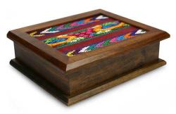 Alder Wood and Cotton 'Maya Ducklings' Tea Box (Guatemala)