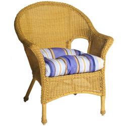 Bria Wicker Chair and Love Seat Polyester Cushions Set
