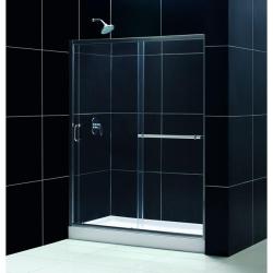 DreamLine Tub To Shower Kit: Infinity Plus Shower Door/ Amazon 34x60 Base