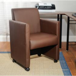 Rolling Chocolate Vinyl Office Chair