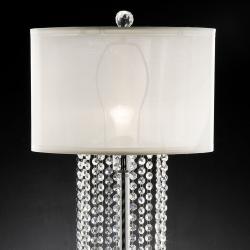 Saxton 1-light Crystal Chrome Table Lamp