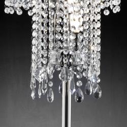 Crystal Rain 3-light Chrome Crystal Table Lamp