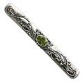 Sterling Silver Men's 'Free Soul' Peridot Tie Clip (Indonesia)