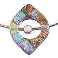 Sterling Silver 'Electric Earth' Dichroic Art Glass Necklace (Mexico)