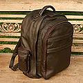 Leather 'Efficient Brown' Backpack (Brazil)