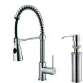 Vigo Chrome Pullout Spray Kitchen Faucet with Soap Dispenser