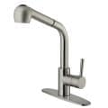Vigo Stainless Steel Pullout Spray Kitchen Faucet with Deck Plate