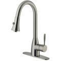 Vigo Stainless Steel Pullout Spray Kitchen Faucet with Deck Plate