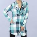 Cino Designer Women's Cotton Plaid Ruffle Tunic