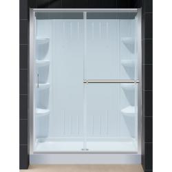DreamLine Infinity Plus 60x72 Shower Door/ Amazon 36x60 Shower Base/ Backwall