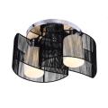 Symmetric Double Black Shade Flushmount Chandelier