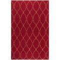 Hand-woven Hollis Red Wool Rug (5' x 8')