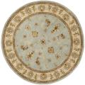 Handmade Heritage Kashmar Light Blue/ Beige Wool Rug (6' Round)