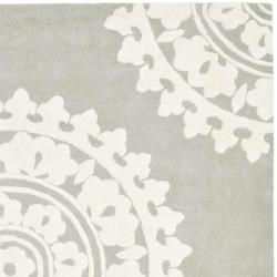 Handmade Soho Chrono Grey/ Ivory New Zealand Wool Rug (6' Square)