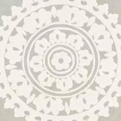 Handmade Soho Chrono Grey/ Ivory New Zealand Wool Rug (6' Square)