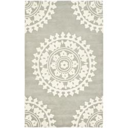 Handmade Soho Chrono Grey/ Ivory N. Z. Wool Rug (3'6 x 5'6')