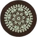 Handmade Soho Chrono Brown/ Teal New Zealand Wool Rug (6' Round)