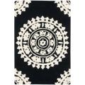 Handmade Soho Chrono Black/ Ivory New Zealand Wool Rug (2' x 3')