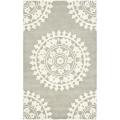 Handmade Soho Chrono Grey/ Ivory New Zealand Wool Rug (3'6 x 5'6')