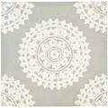 Handmade Soho Chrono Grey/ Ivory New Zealand Wool Rug (6' Square)