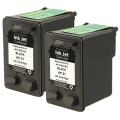 HP 21/ C9351AN Black Ink Cartridge (Remanufactured) (Pack of 2)