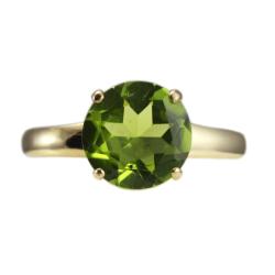 10k Yellow Gold Peridot Solitaire Ring