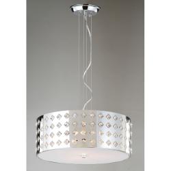 Contemporary Stainless Steel and Crystal 3-light Pendant Chandelier