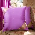 Set of 2 Sari Fabric Decorative Lavender Pillow Covers (India)