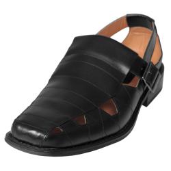 Boston Traveler Men's Leather Buckle Accent Sandals