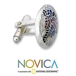 Sterling Silver 'New Leaf' Cufflinks (India)