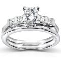 14k White Gold 1ct TDW Certifed Diamond Bridal Ring Set (D-E, SI1-SI2)