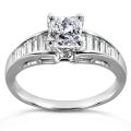 14k White Gold 1 3/8ct TDW Certified Diamond Engagement Ring (D-E, SI2-I1)