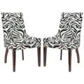 Zebra Print Black and White Side Chairs (Set of 2)