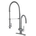 Vigo Chrome Pull-Down Spray Kitchen Faucet with Deck Plate