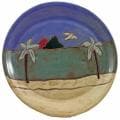 Mara Stoneware Oval Beach Palm Platter (Mexico)