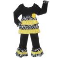 Ann Loren Girls 2-piece Boutique Bumble Bee Rumba Pant Set